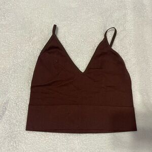 Bozzolo brown crop top
